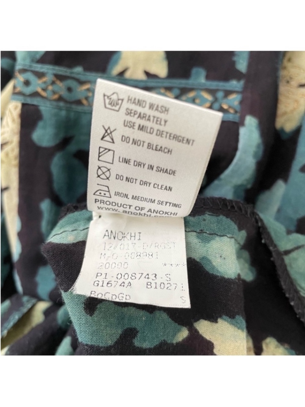 Vintage rare anokhi blue pattern dress 100% cotton size small - Picture 6 of 9